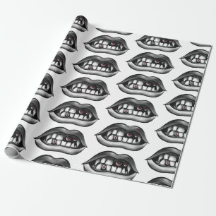 Papier Cadeau Bouche Goth Vampire Avec Les Gens Et Les Créatures