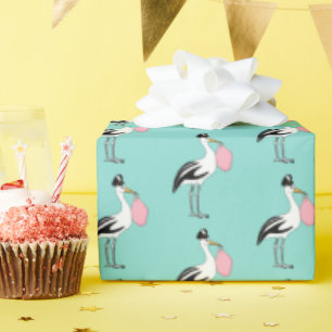 Papier Cadeau Bouche Livraison spéciale Bébé Reveal Party Bleu r
