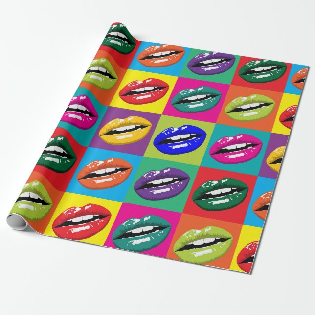 Papier Cadeau Bouche pop-art (Déroulé)