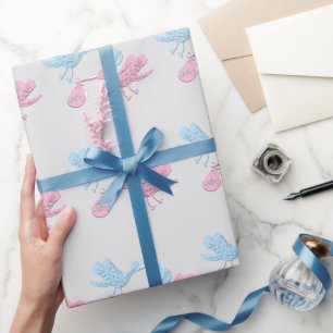 Papier Cadeau Bouches roses bleues