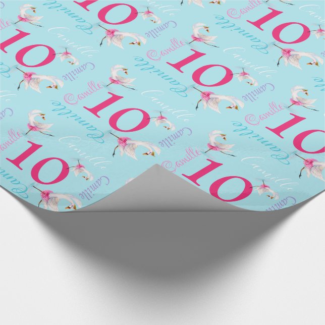 Papier Cadeau Bouchon de 10e anniversaire de ballet d'aquarelle  (Coin)