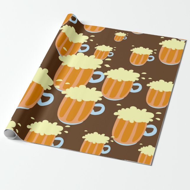 Papier Cadeau Bouchon de bière plein de bière Imprimer (Déroulé)
