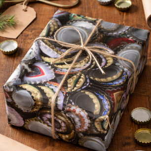 Papier Cadeau Bouchons de bière cool motif amateur de bière