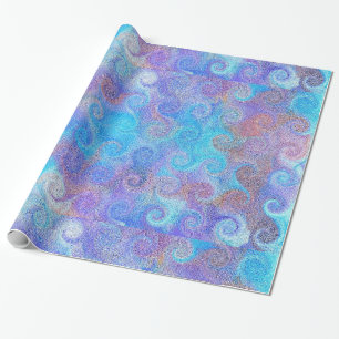 Papier Cadeau Boucles bleues de mer