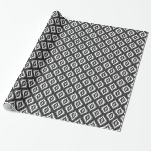 Papier Cadeau Boucles de Motif géométrique moderne en noir et bl