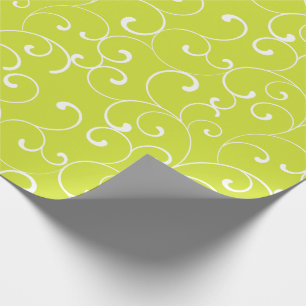 Papier Cadeau Boucles Whimsical Modernes Lime Green