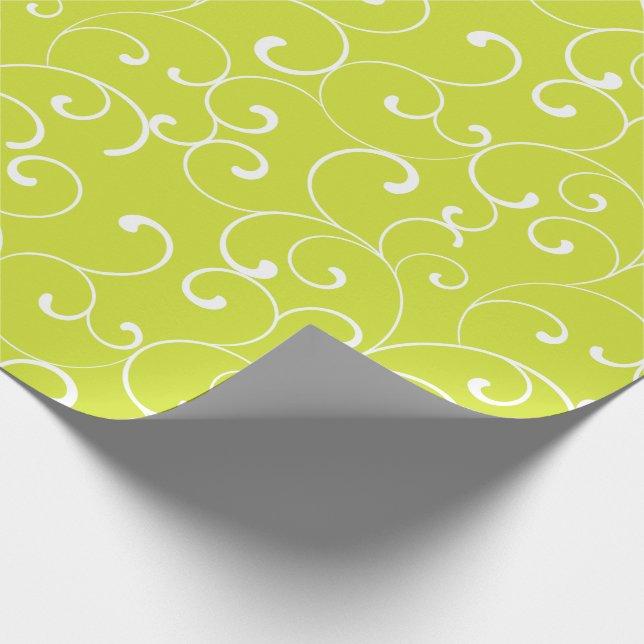 Papier Cadeau Boucles Whimsical Modernes Lime Green (Coin)