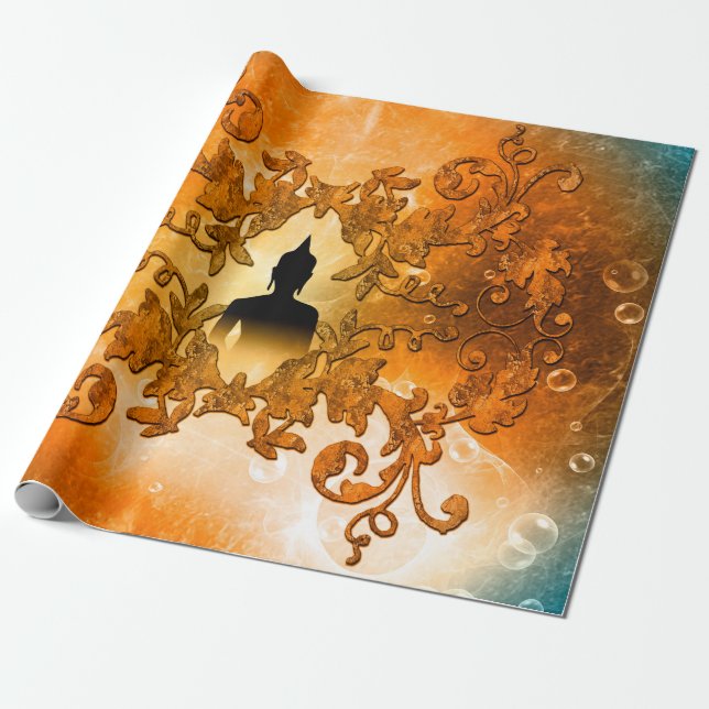 Papier Cadeau Bouddha dans le coucher du soleil (Déroulé)