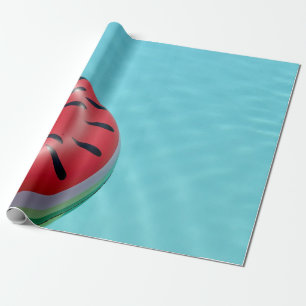 Papier Cadeau Bouée de sauvetage rouge et vert sur la piscine