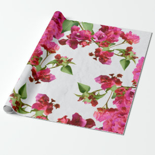 Papier Cadeau Bougainvilliers Floral Méditerranée Grecque