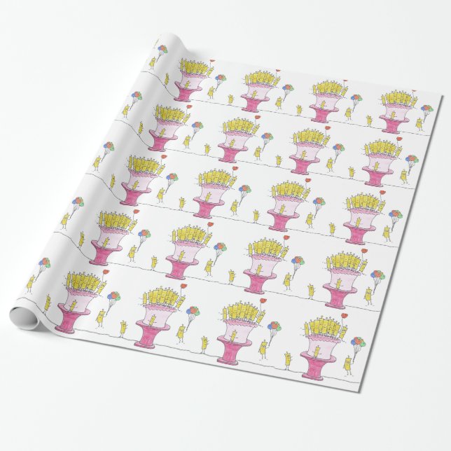 Papier Cadeau Bougie d'anniversaire (Déroulé)