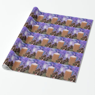 Papier Cadeau Bougie de Noël