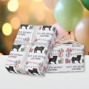 Papier Cadeau Bougie noir couleur pastel joyeux anniversaire