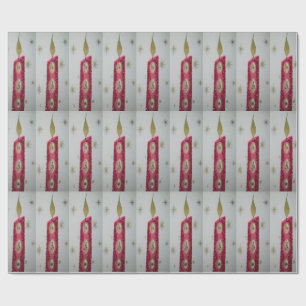 Papier Cadeau Bougie vintage avec des parties scintillantes