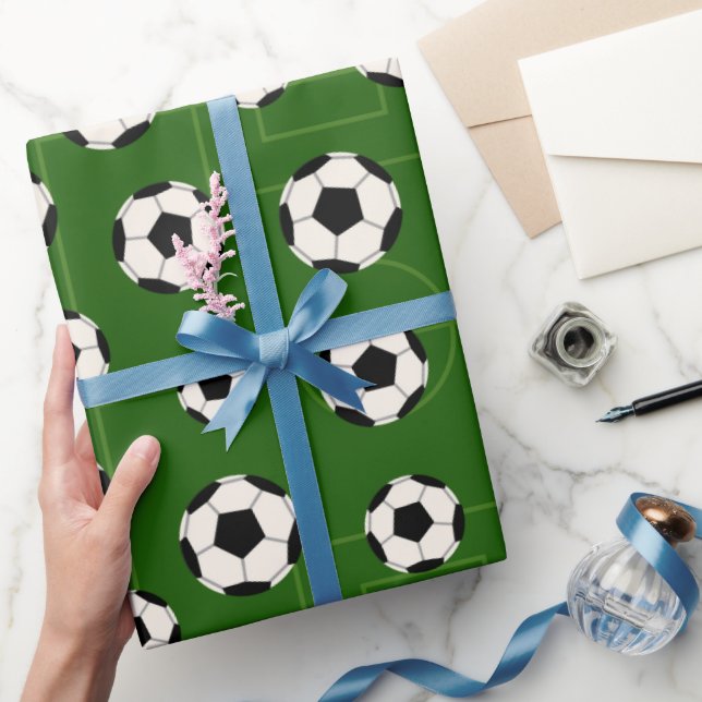 Papier Cadeau Boule de football et papier d'emballage de la fête (Cadeaux)