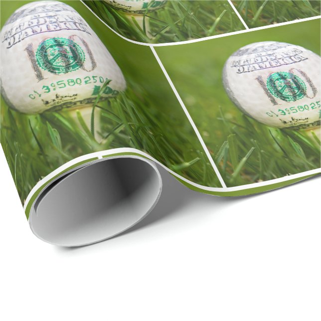 Papier Cadeau Boule de golf Bill de cent dollars (Coin rond)