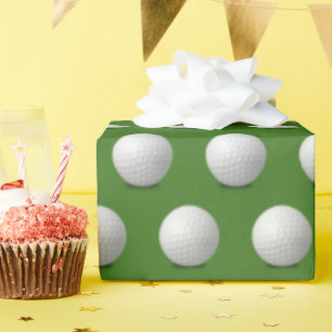 Papier Cadeau boule de golf blanche sur le vert