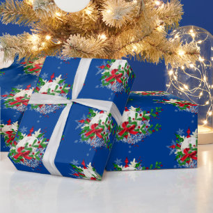 Papier Cadeau Boule de neige et rubans