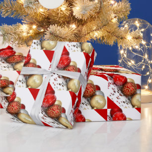 Papier Cadeau Boule de Noël Ornements Enveloppement Papier