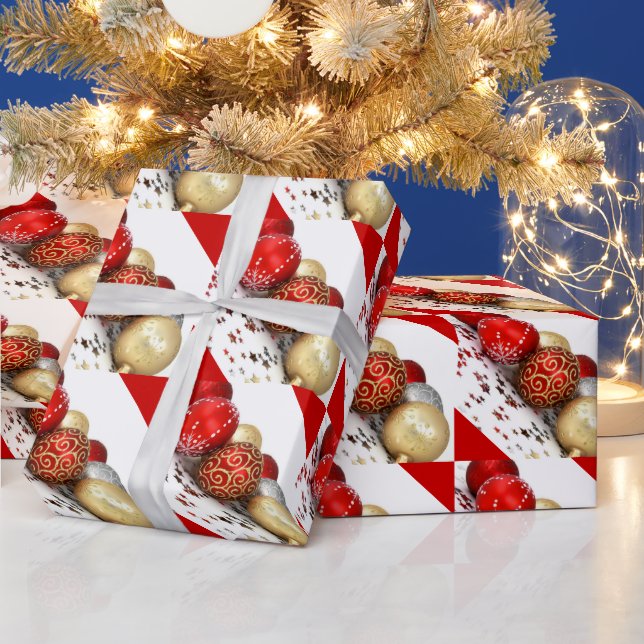Papier Cadeau Boule de Noël Ornements Enveloppement Papier (Vacances)