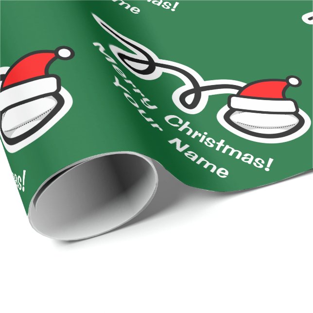 Papier Cadeau Boule de rugby de casquette du papier d'emballage (Coin rond)