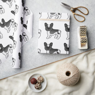 Papier Cadeau Bouledogue français à pieds noirs Motif de chien d