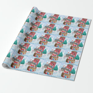 Papier Cadeau Bouledogue français dans la maison de chien de Noë