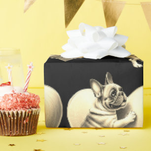 Papier Cadeau Bouledogue Français Je t'aime