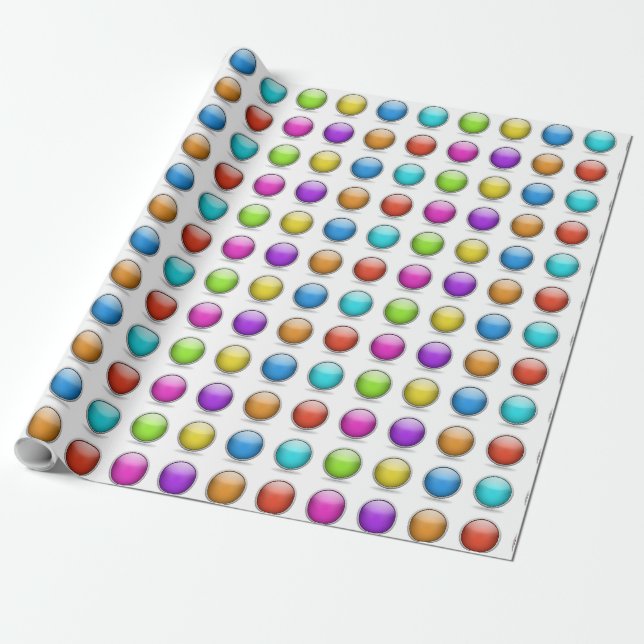 Papier Cadeau Boules 3D brillantes enveloppant papier boîte cade (Déroulé)