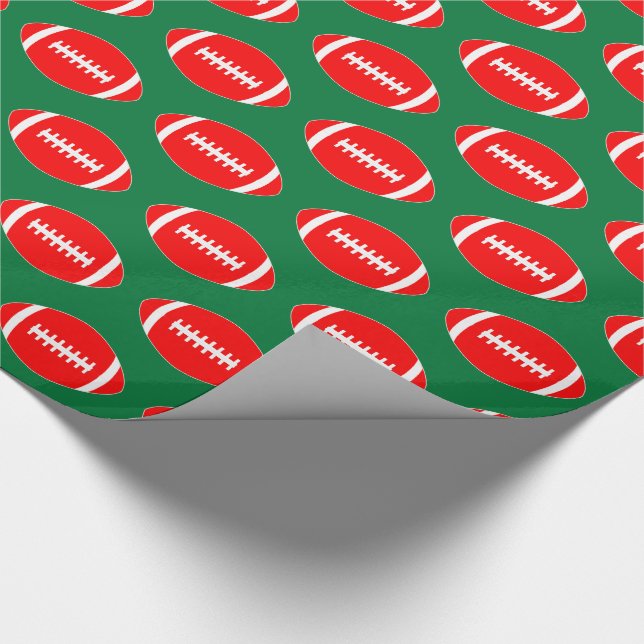 Papier Cadeau Boules de football rouges sur le cadeau de Noël Ar (Coin)
