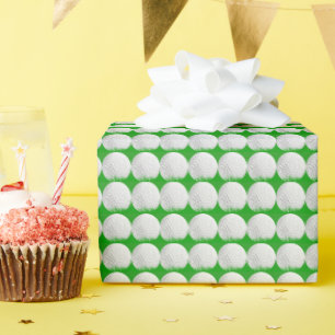 Papier Cadeau Boules de golf dans le motif d'herbe