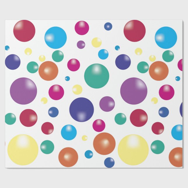 Papier Cadeau Boules rebondissantes amusantes enveloppant du pap (Plat)