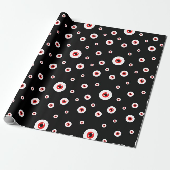 Papier Cadeau Boules rouges démoniaques (Déroulé)