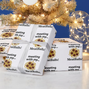 Papier Cadeau Boulettes De Viande Drôle Rencontre Avec Mes Boule