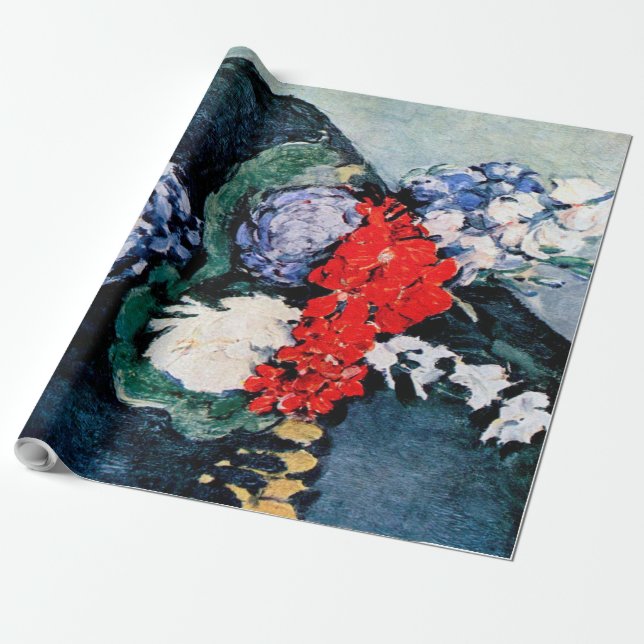Papier Cadeau Bouquet avec Little Delft, Paul Cezanne (Déroulé)