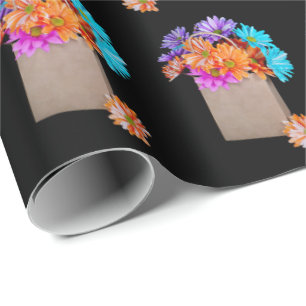 Papier Cadeau Bouquet Daisy Dans Sac En Papier