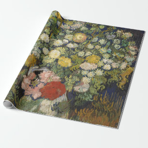 Papier Cadeau Bouquet de fleurs dans un vase   Oeuvre vintage