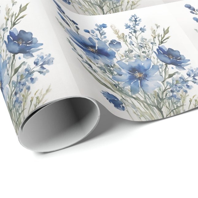 Papier Cadeau Bouquet de fleurs Elégante aquarelle (Coin rond)