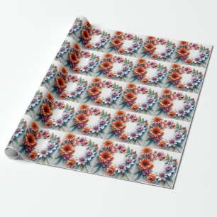Papier Cadeau Bouquet de fleurs Elégante aquarelle