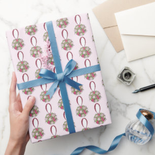 Papier Cadeau Bouquet de fleurs rose Mariage