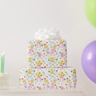Papier Cadeau Bouquet de jonquilles de Pâques et vélo