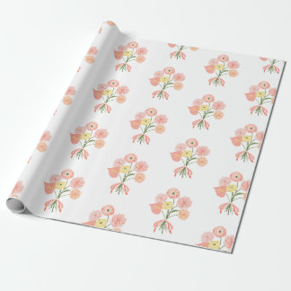 Papier Cadeau Bouquet floral d'aquarelle préppie