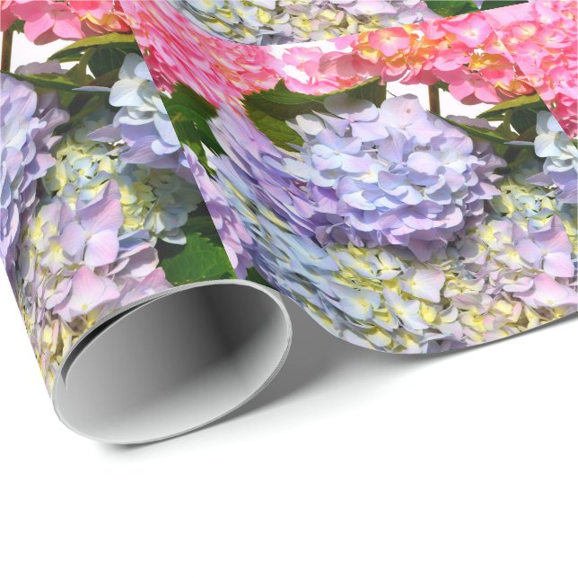 Papier Cadeau Bouquet Hydrangea (Coin rond)