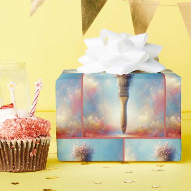 Papier Cadeau Bouquet rose Aquarelle En Peinture (Fête d'anniversaire)