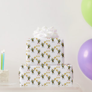 Papier Cadeau Bourdons avec motif de coeur enveloppant