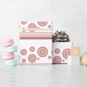 Papier Cadeau Bourgogne Rose Et Blanc