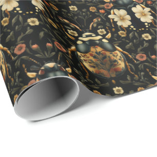 Papier Cadeau Bousier Art Déco Noir Et Or vintage