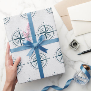 Papier Cadeau Boussole nautique sur le gris texturé