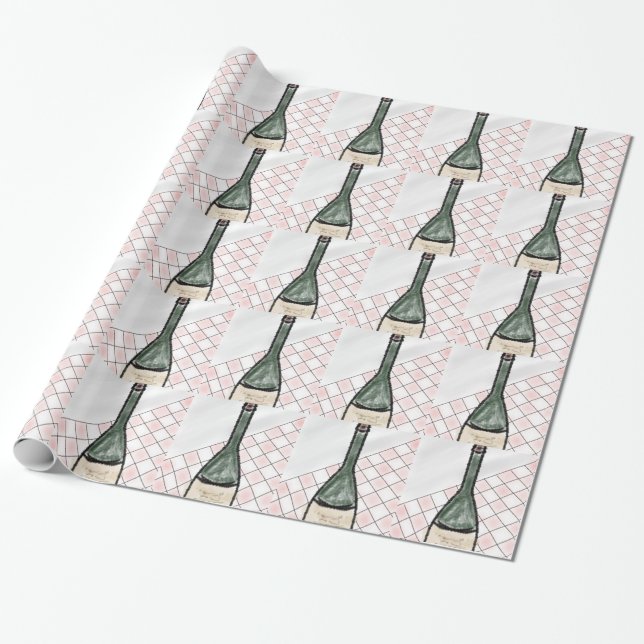 Papier Cadeau Bouteille de vin (Déroulé)