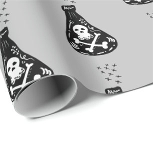 Papier Cadeau Bouteille squelette mignon Halloween empoisonné ef